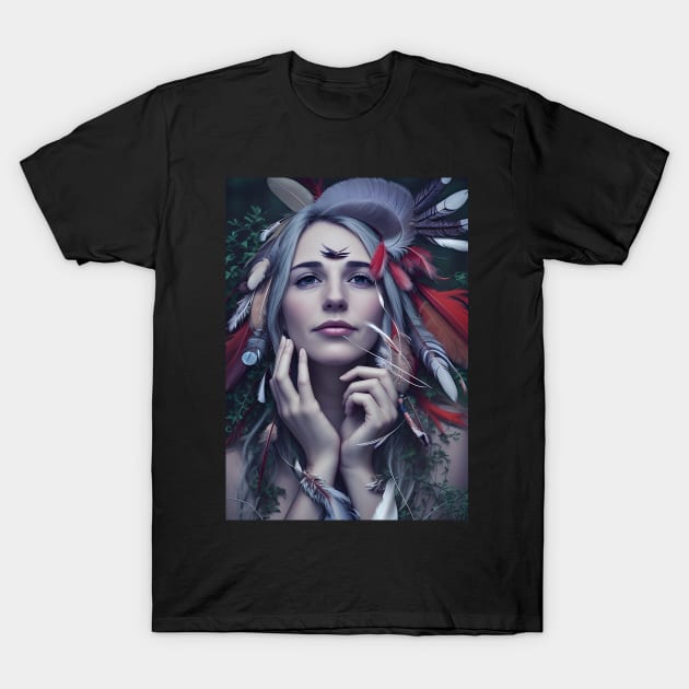 red Indians cute girl T-Shirt by BeeFlash